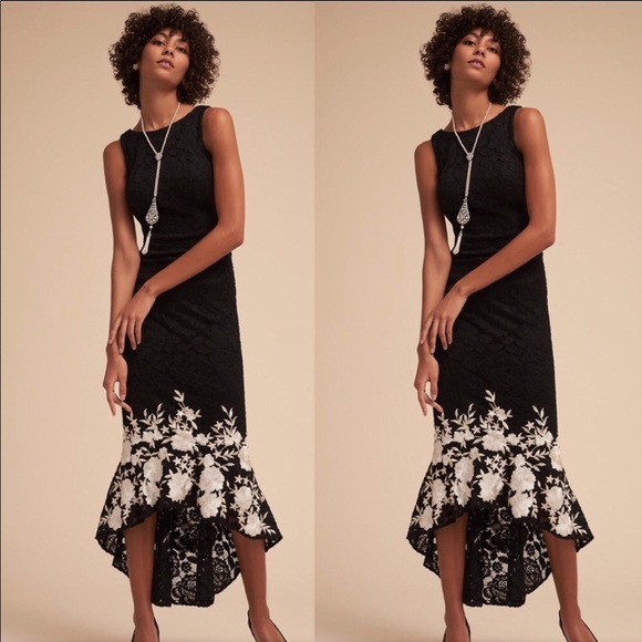 Anthropologie x BHLDN Black Lace Hewitt Dress